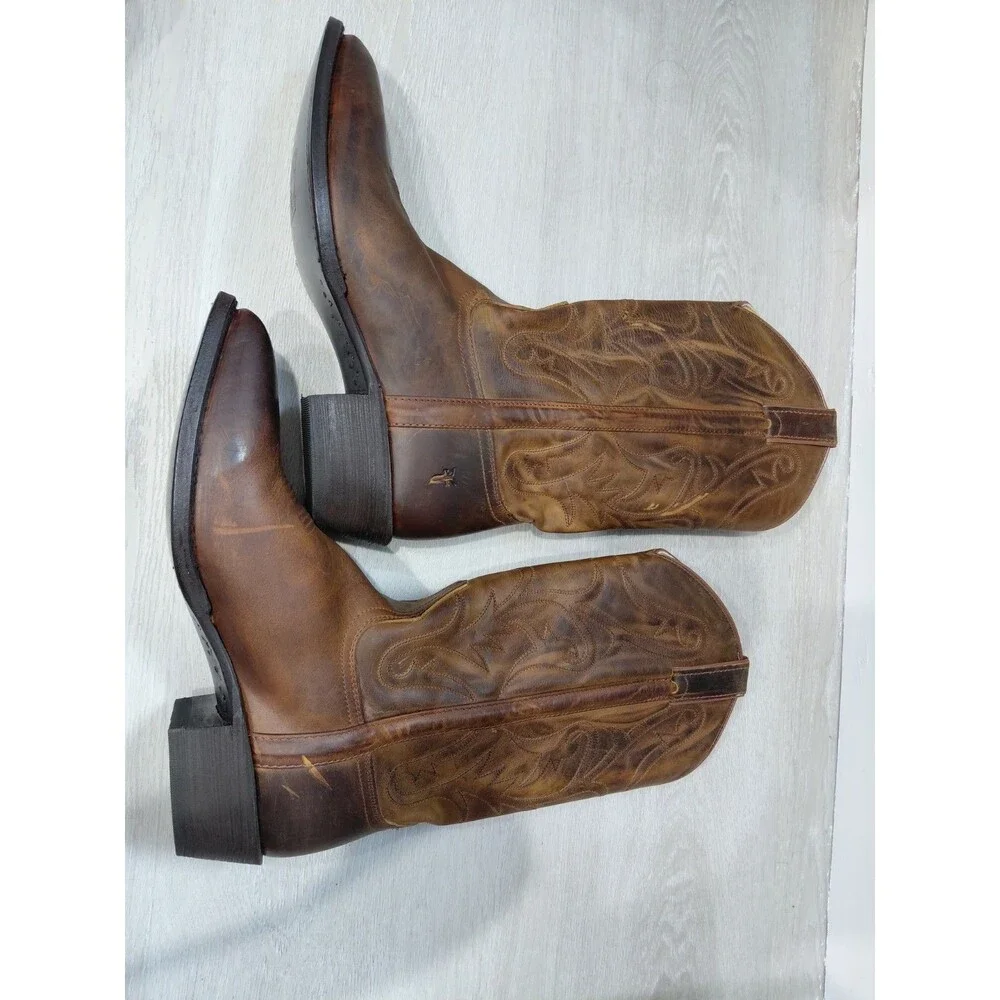 Frye 279034 Men’s Brown Leather Western Boots- sz 10.5 D